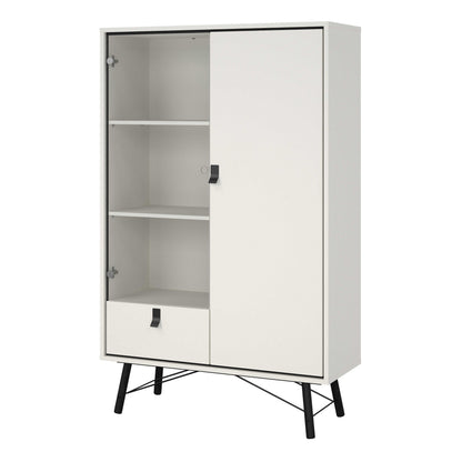Juno White China Cabinet 2 Doors 1 Drawer 3 Drawers