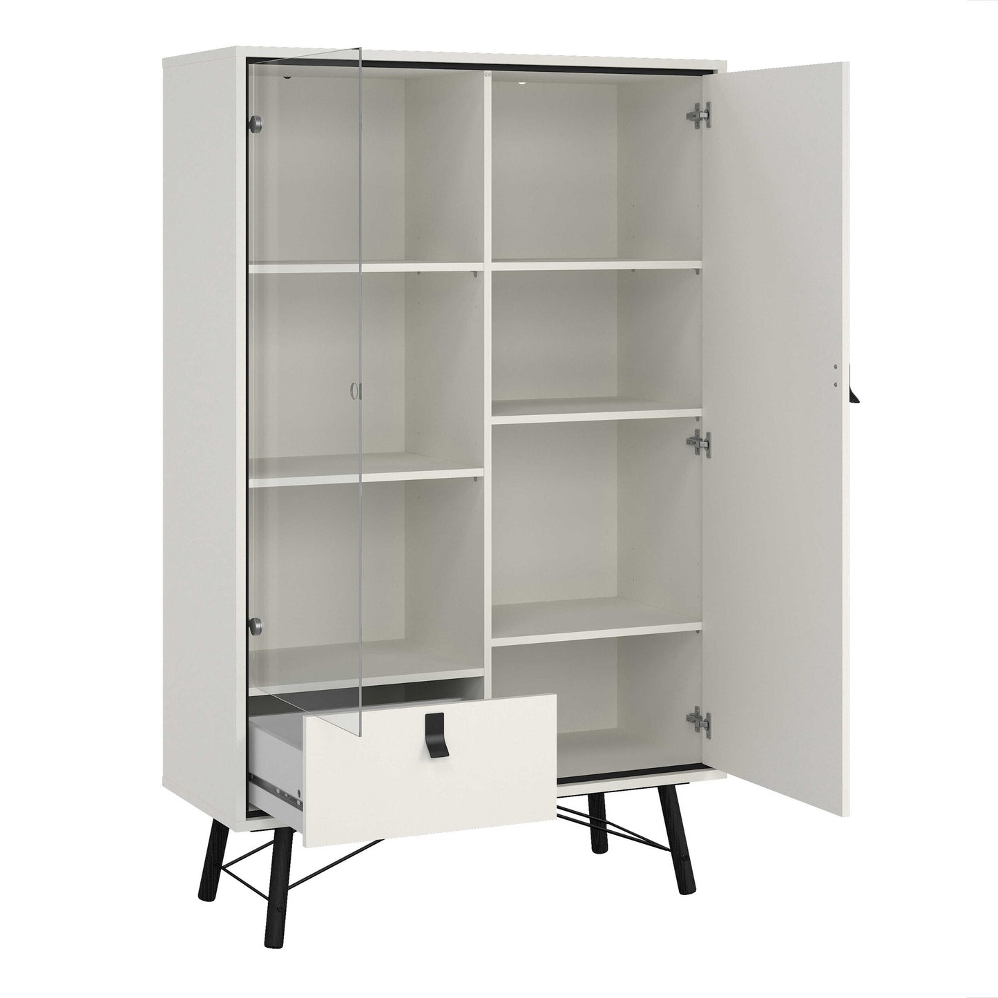 Juno White China Cabinet 2 Doors 1 Drawer 3 Drawers