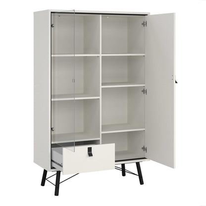 Juno White China Cabinet 2 Doors 1 Drawer 3 Drawers