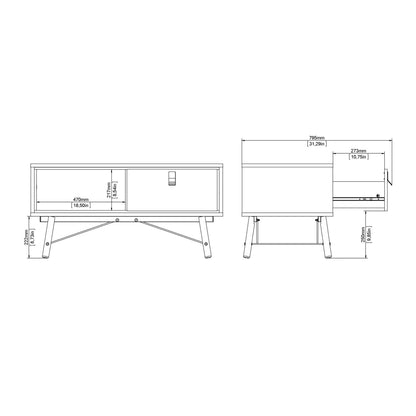 Juno White Coffee Table 1 Drawer