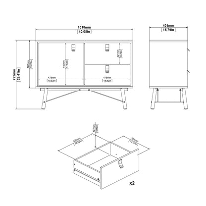 Juno White Sideboard 1 Door 2 Drawers