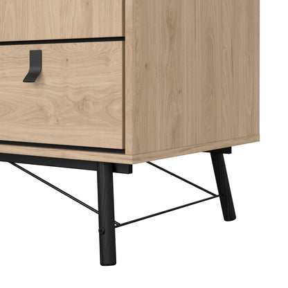 Juno Wardrobe 3 Doors 3 Drawers Natural Oak