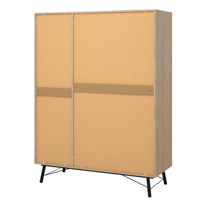 Juno Wardrobe 3 Doors 3 Drawers Natural Oak