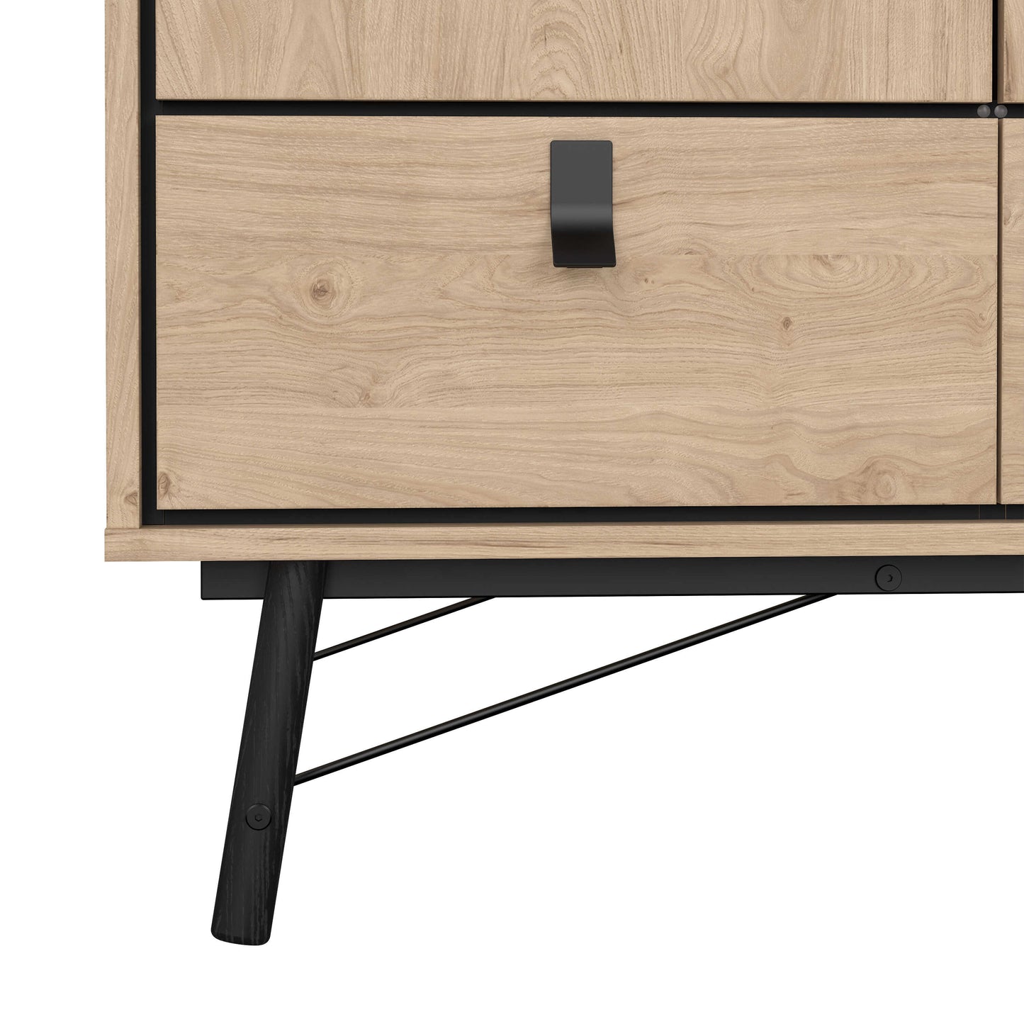 Juno Wardrobe 3 Doors 3 Drawers Natural Oak