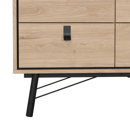 Juno Natural Oak Small Double Storage Chest of 6 Drawers