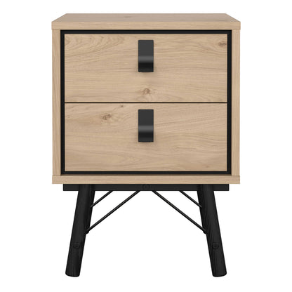 Juno Natural Oak Bedside Table 2 Drawer