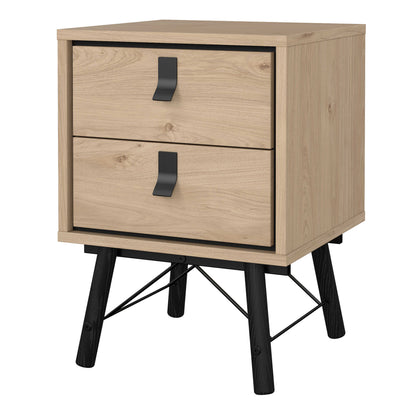 Juno Natural Oak Bedside Table 2 Drawer