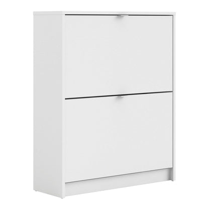 Prague White Shoe Cabinet 2 Flip Down Doors
