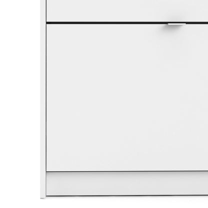 Prague White Shoe Cabinet 2 Flip Down Doors