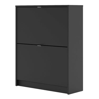Prague Black Shoe Cabinet 2 Flip Down Doors