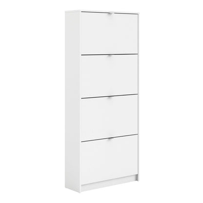 Prague White Shoe Cabinet 4 Flip Down Doors