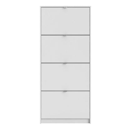 Prague White Shoe Cabinet 4 Flip Down Doors