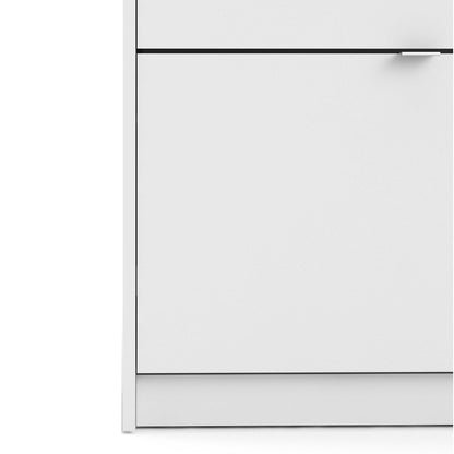 Prague White Shoe Cabinet 4 Flip Down Doors