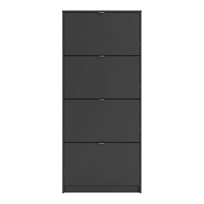 Prague Black Shoe Cabinet 4 Flip Down Doors