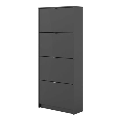 Prague Black Shoe Cabinet 4 Flip Down Doors