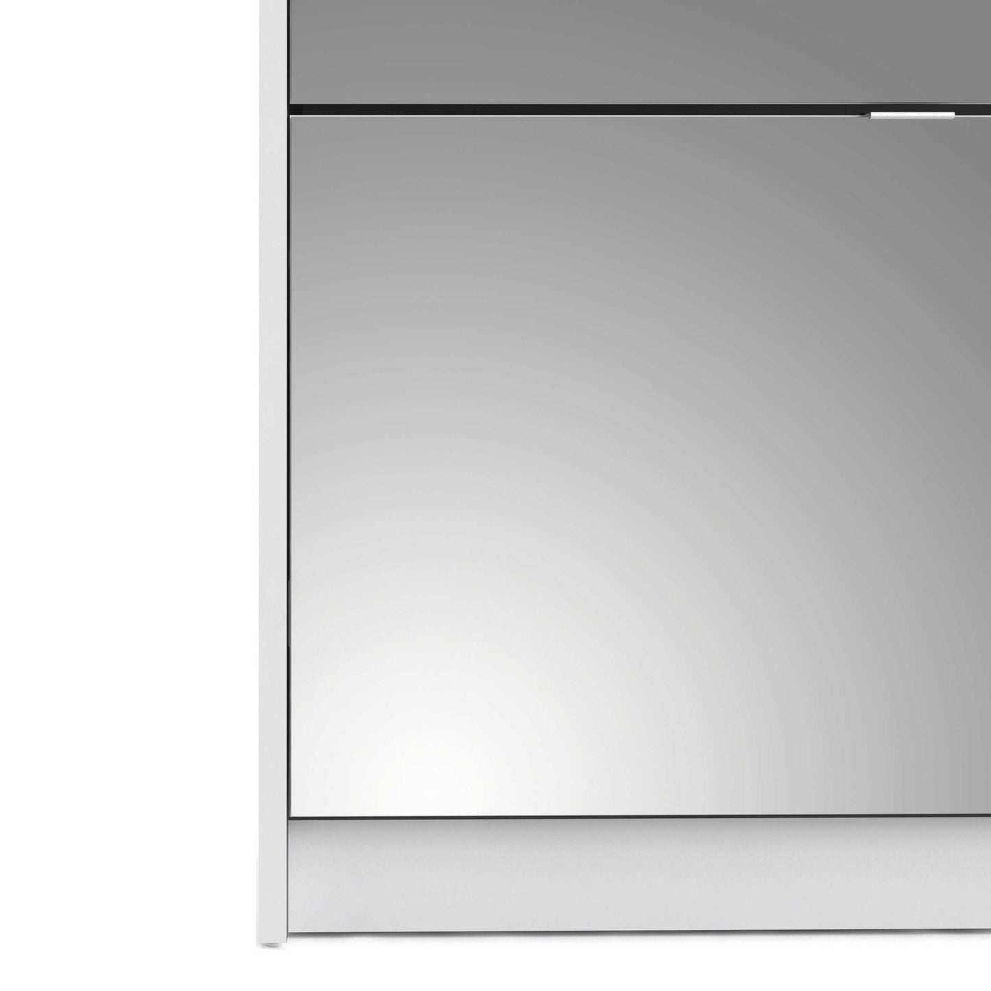 Prague White Shoe Cabinet 4 Flip Down Mirror Doors