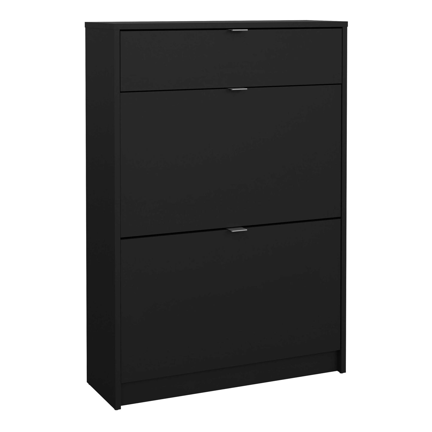Prague Black Shoe Cabinet 2 Flip Down Doors 1 Drawer