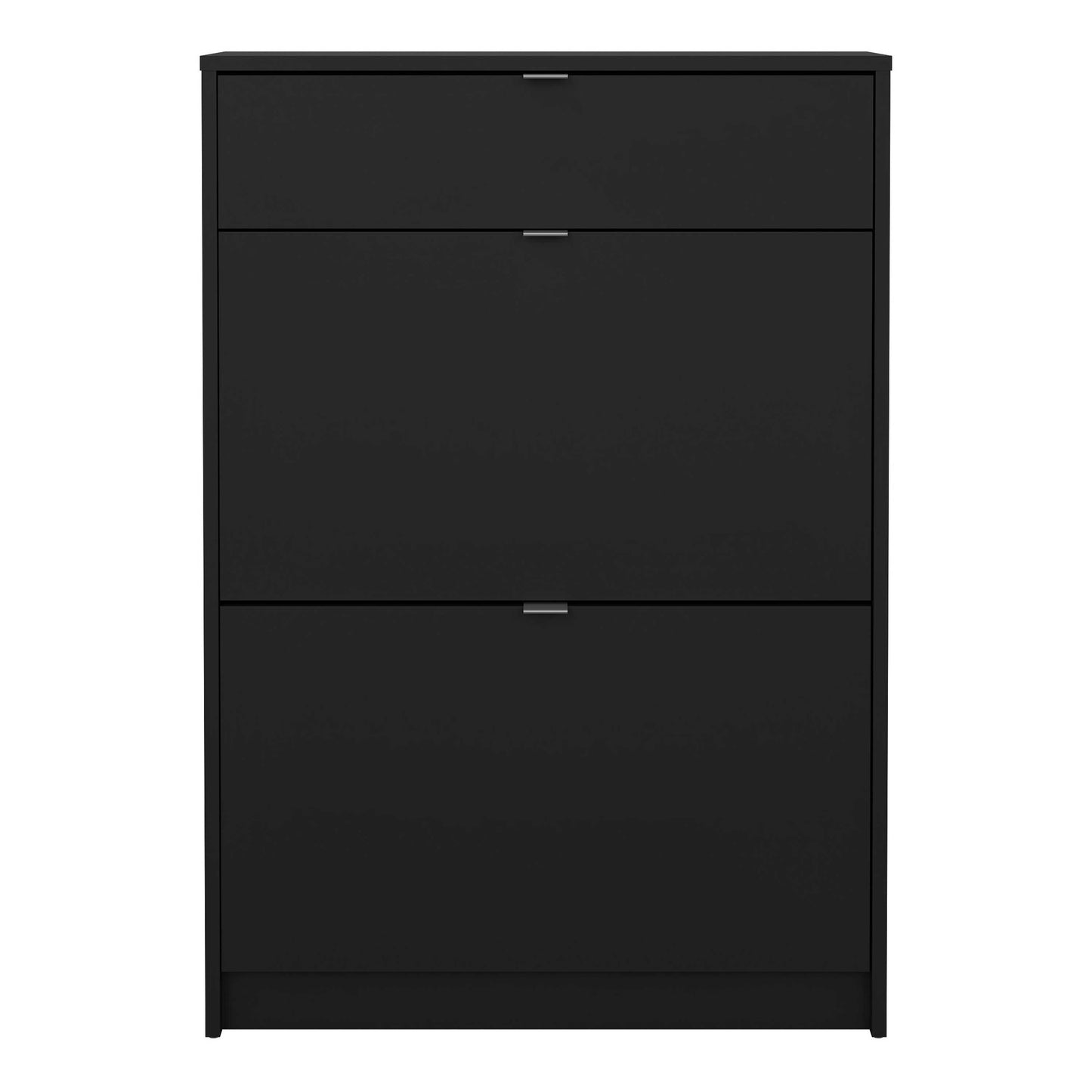 Prague Black Shoe Cabinet 2 Flip Down Doors 1 Drawer