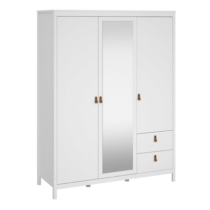 Wildberry White 2 Doors Mirrored Wardrobe 2 Drawers
