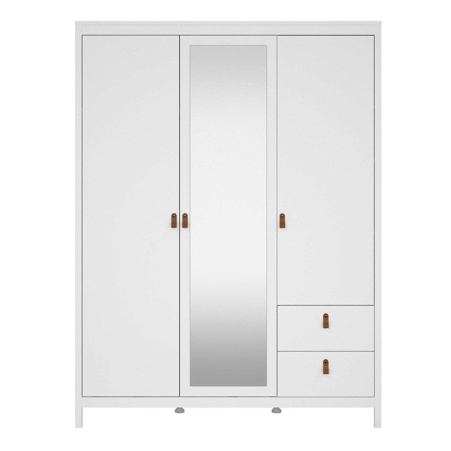 Wildberry White 2 Doors Mirrored Wardrobe 2 Drawers