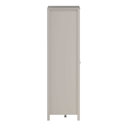 Wildberry Cashmere Wooden Mirror Wardrobe with 3 Doors 2 Drawers Leather Handles