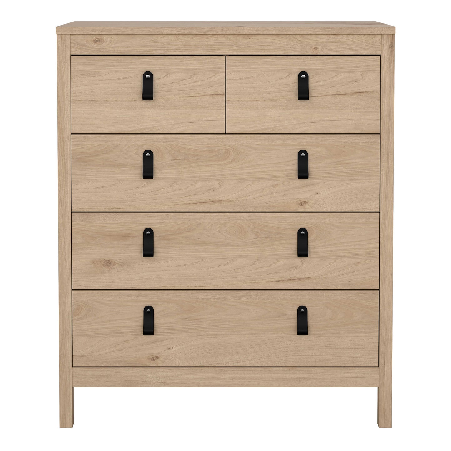 Wildberry Natural Oak Wood Chest 5 Drawers