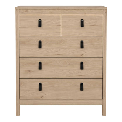 Wildberry Natural Oak Wood Chest 5 Drawers