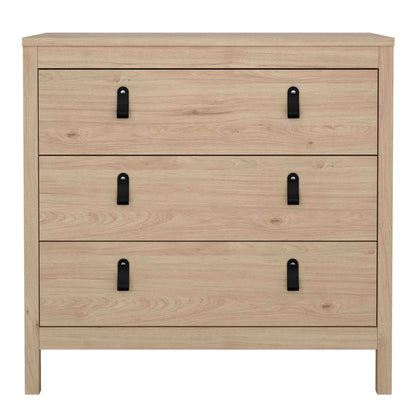 Wildberry Natural Oak Wood Chest 3 Drawers