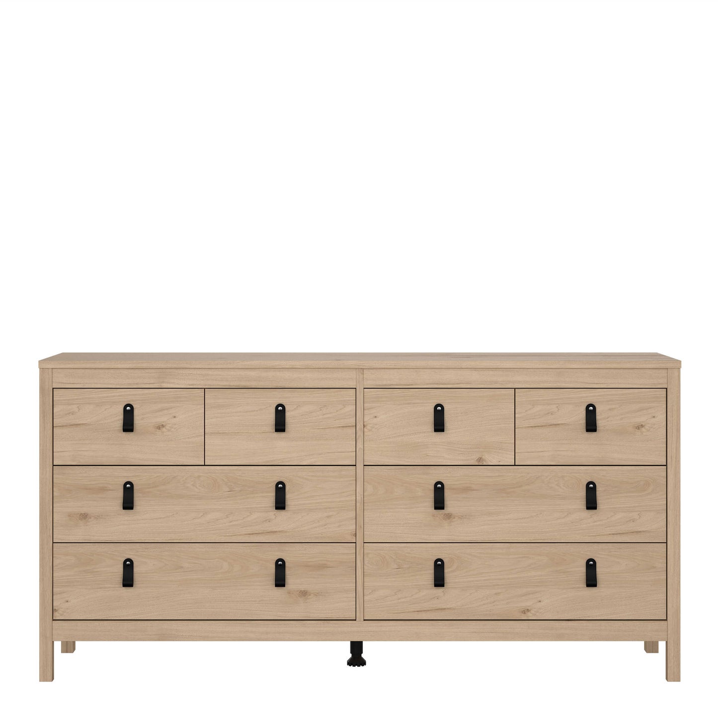 Barcelona Natural Oak Wood Double Dresser 8 Drawers