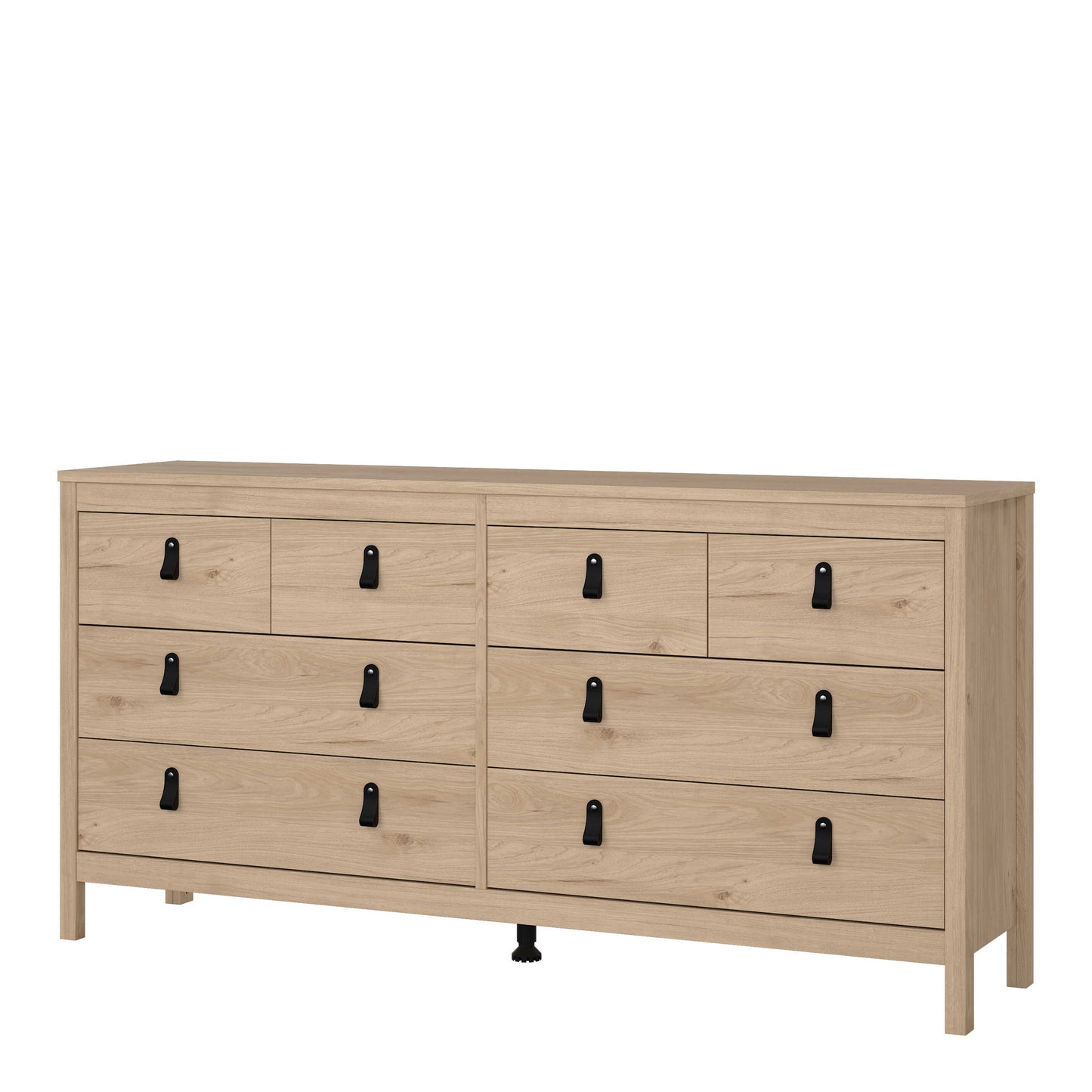 Barcelona Natural Oak Wood Double Dresser 8 Drawers