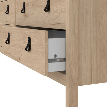 Barcelona Natural Oak Wood Double Dresser 8 Drawers