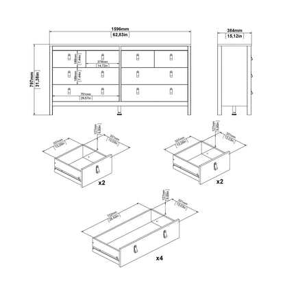 Wildberry Cashmere Wooden Double Dresser 8 Drawers