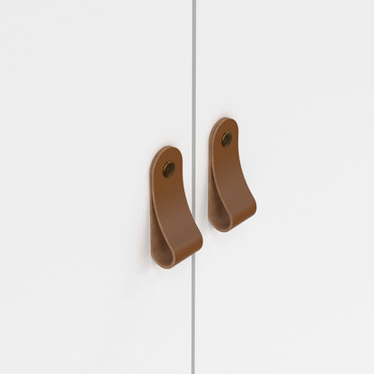 Wildberry Matt White Wardrobe 3 Doors Leather Handles