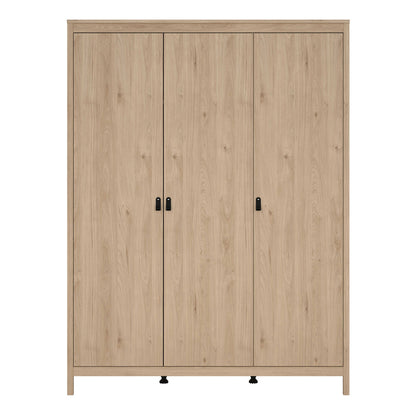 Wildberry Natural Oak Wood Wardrobe 3 Doors