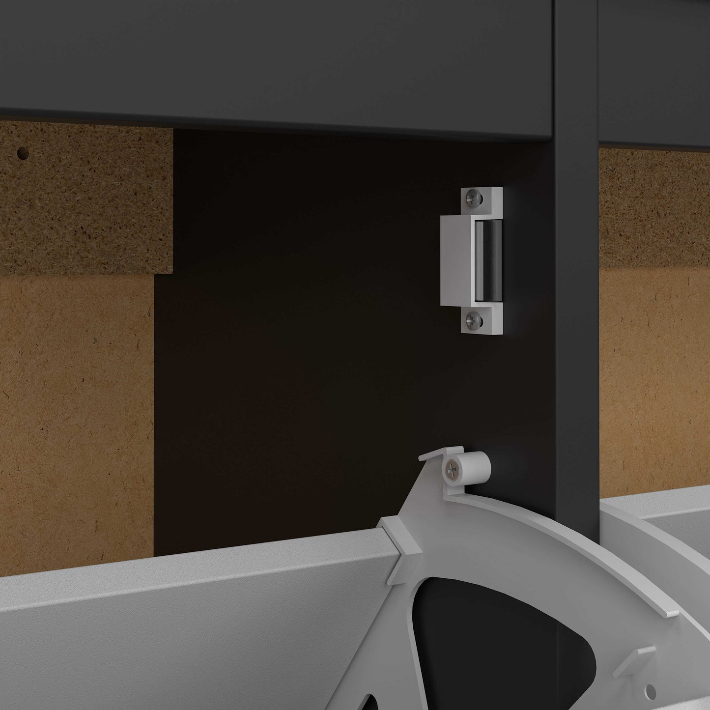 Wildberry Matt Black Wooden Shoe Cabinet 4 Flip Down Doors Leather Handles