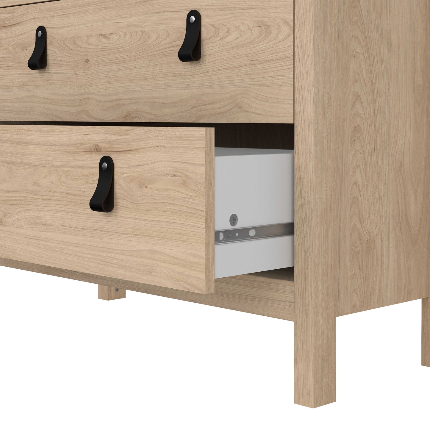 Wildberry Natural Oak Wood Glass China Cabinet 2 Doors 3 Drawers