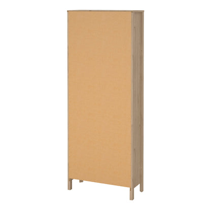 Wildberry Natural Oak Wood Glass China Cabinet 2 Doors 3 Drawers