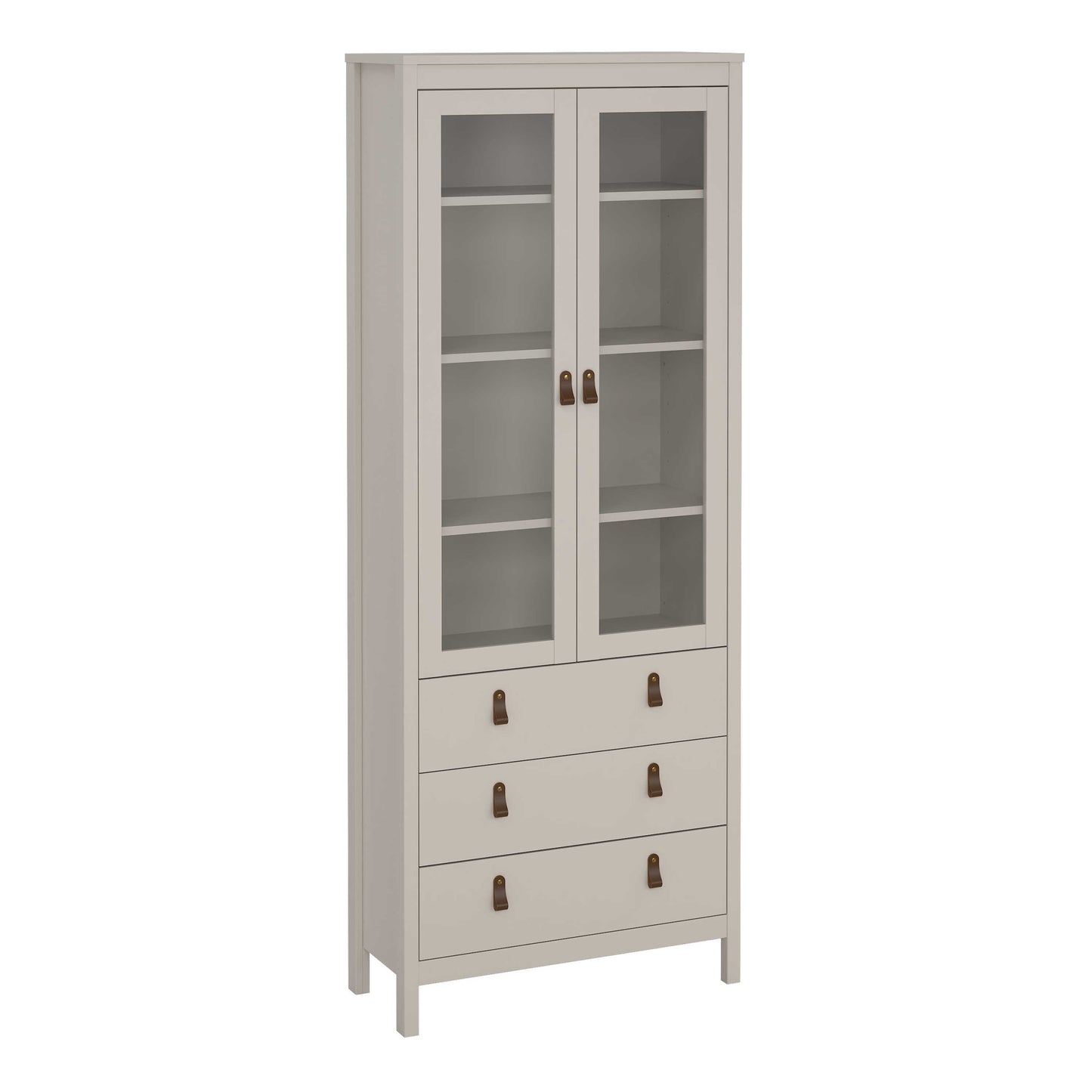 Wildberry Cashmere China Cabinet 2 Glass Doors 3 Drawers