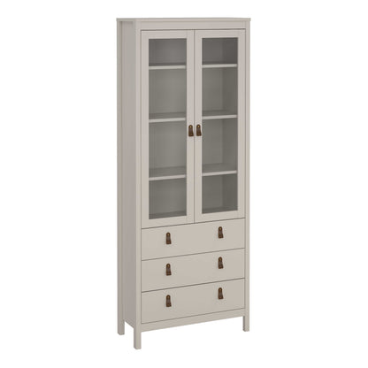 Wildberry Cashmere China Cabinet 2 Glass Doors 3 Drawers