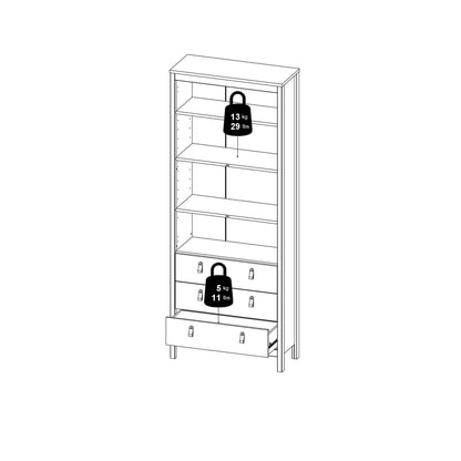 Wildberry Cashmere China Cabinet 2 Glass Doors 3 Drawers