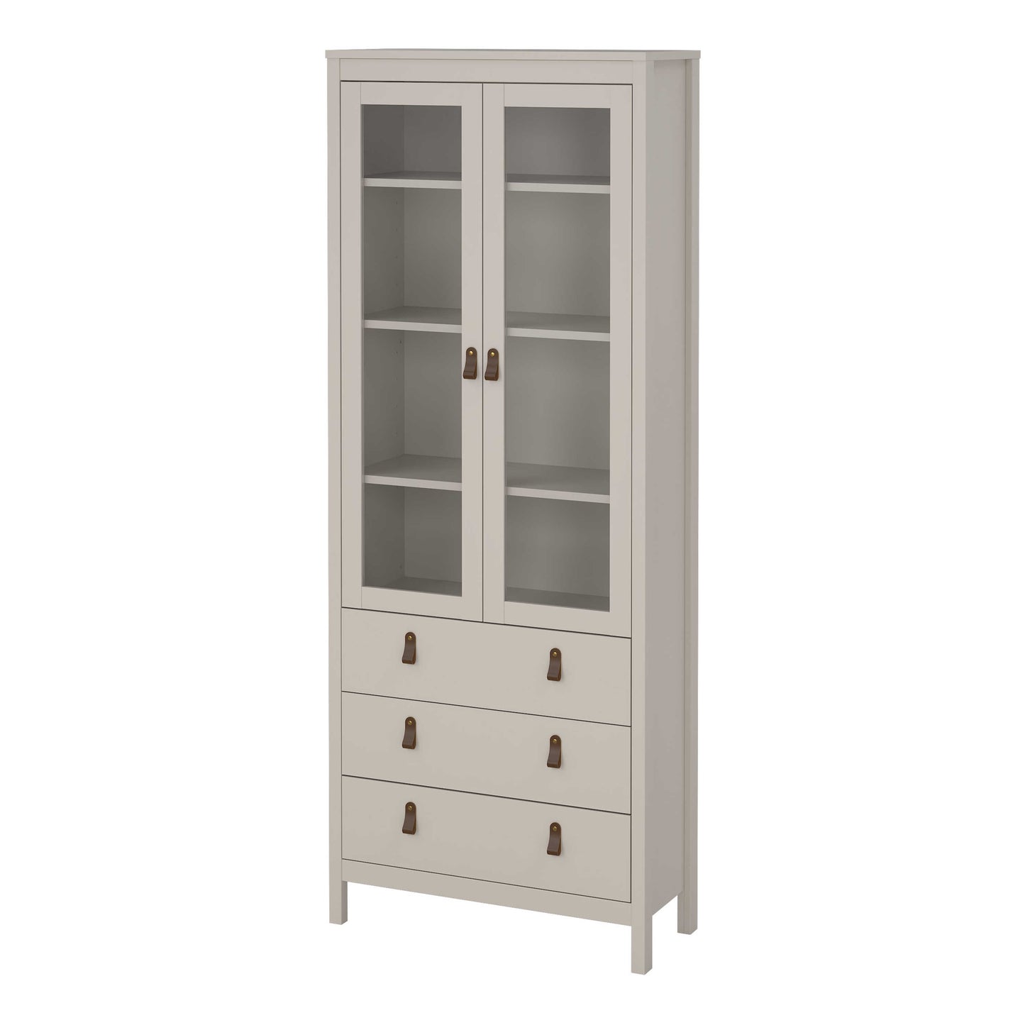 Wildberry Cashmere China Cabinet 2 Glass Doors 3 Drawers