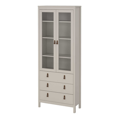 Wildberry Cashmere China Cabinet 2 Glass Doors 3 Drawers