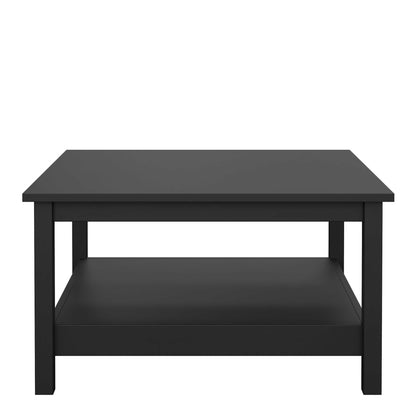 Wildberry Matt Black Wooden Coffee Table Bottom Shelf