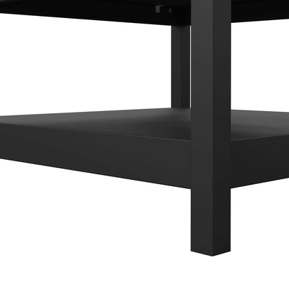 Wildberry Matt Black Wooden Coffee Table Bottom Shelf