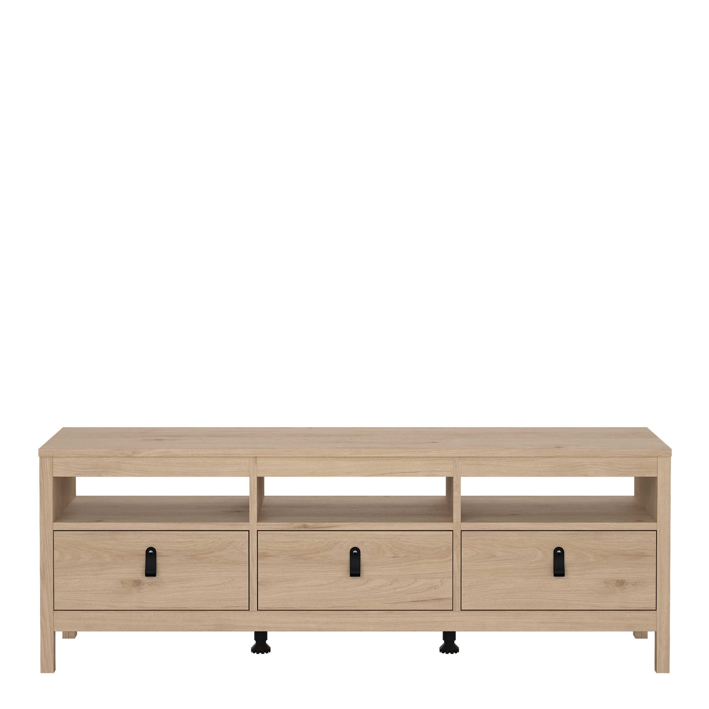 Wildberry Natural Oak Wood TV Unit 3 Drawers