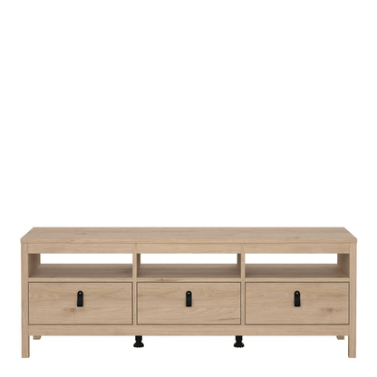 Wildberry Natural Oak Wood TV Unit 3 Drawers