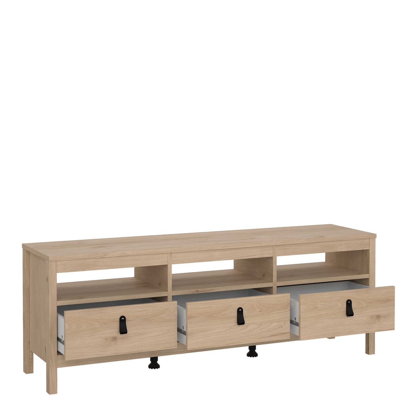 Wildberry Natural Oak Wood TV Unit 3 Drawers
