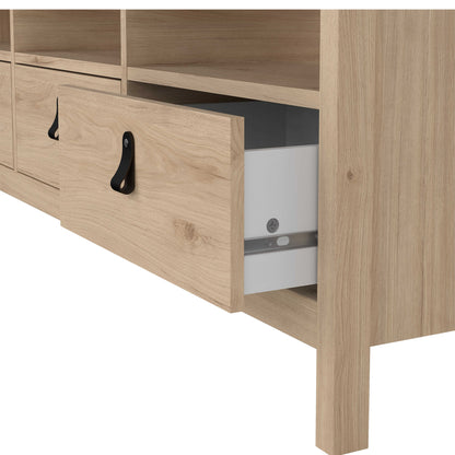 Wildberry Natural Oak Wood TV Unit 3 Drawers