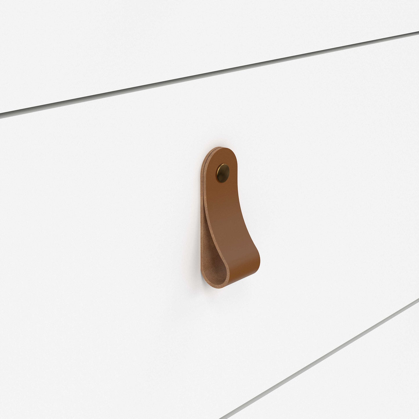 Wildberry Matt White Wooden Sideboard 2 Doors 3 Drawers Leather Handles