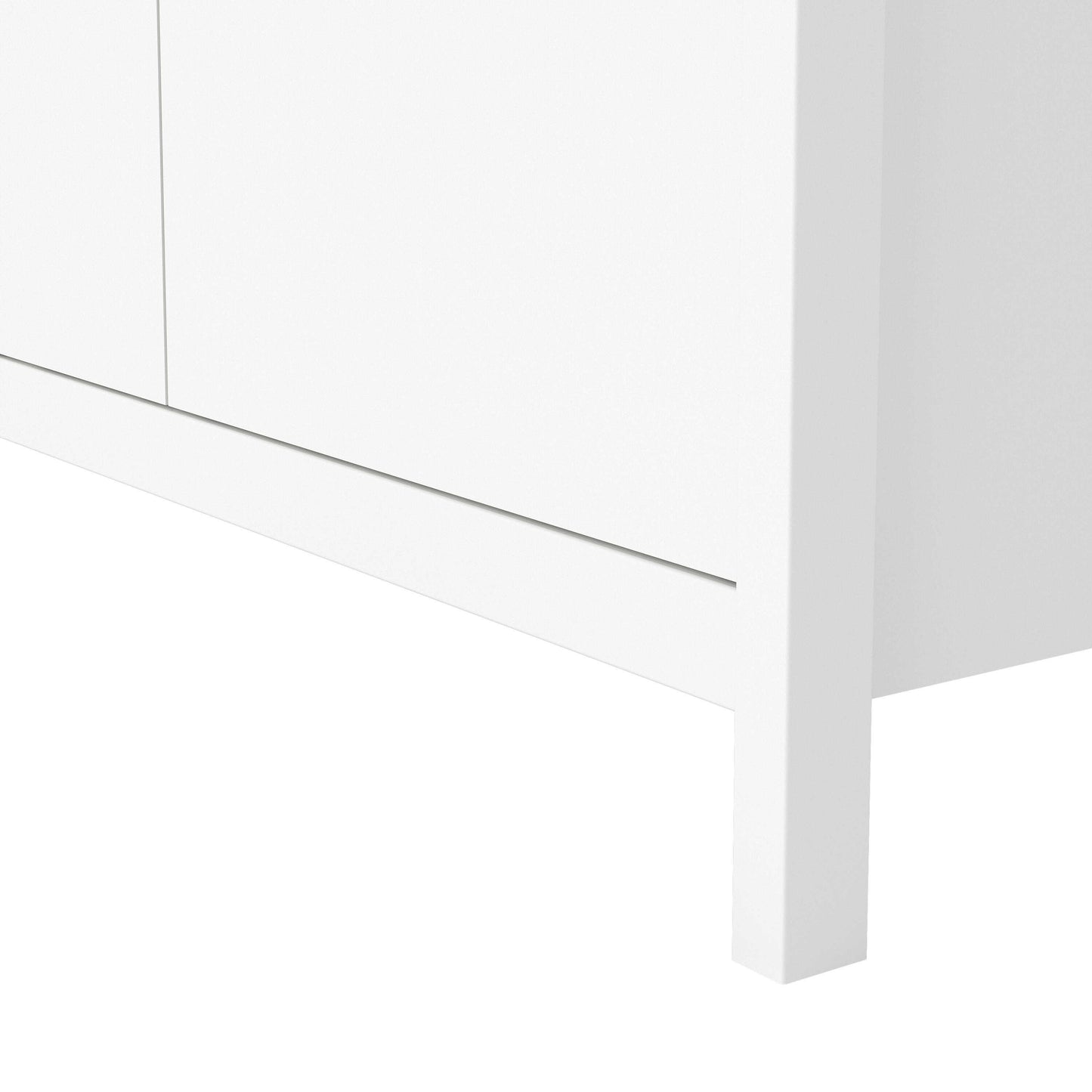Wildberry Matt White Wardrobe with 2 Doors Leather Handles